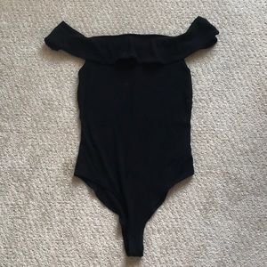 Black off the shoulder body-suit